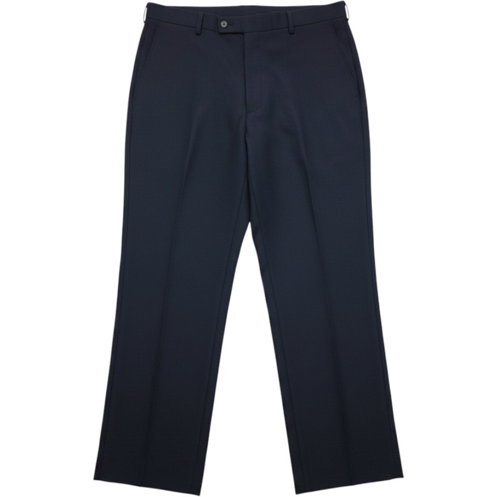 Haband Mens Dress Pants Navy Blue Flat Front Straight Leg Trousers 37x28